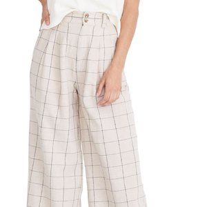 NWT Madewell Linen Blend High-Waisted Pleated Pant